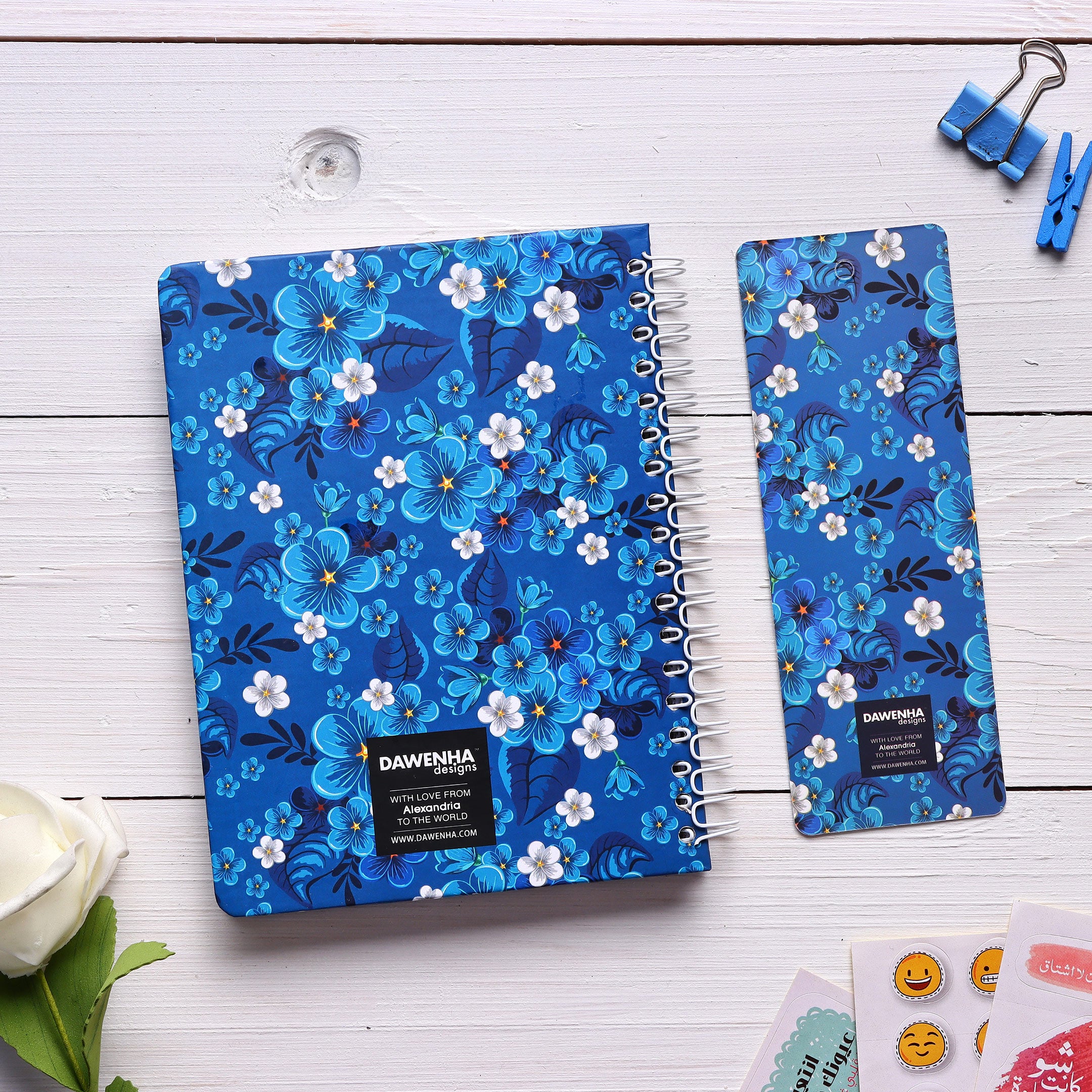 Blue Flowers Notebook - theqaafshop