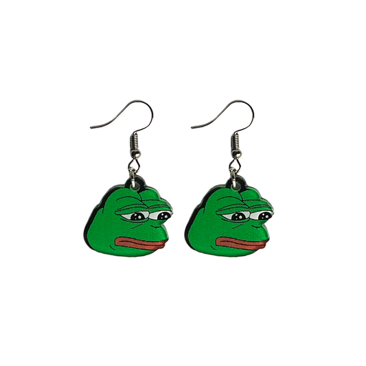 Sad Frog Acrylic Earring - theqaafshop